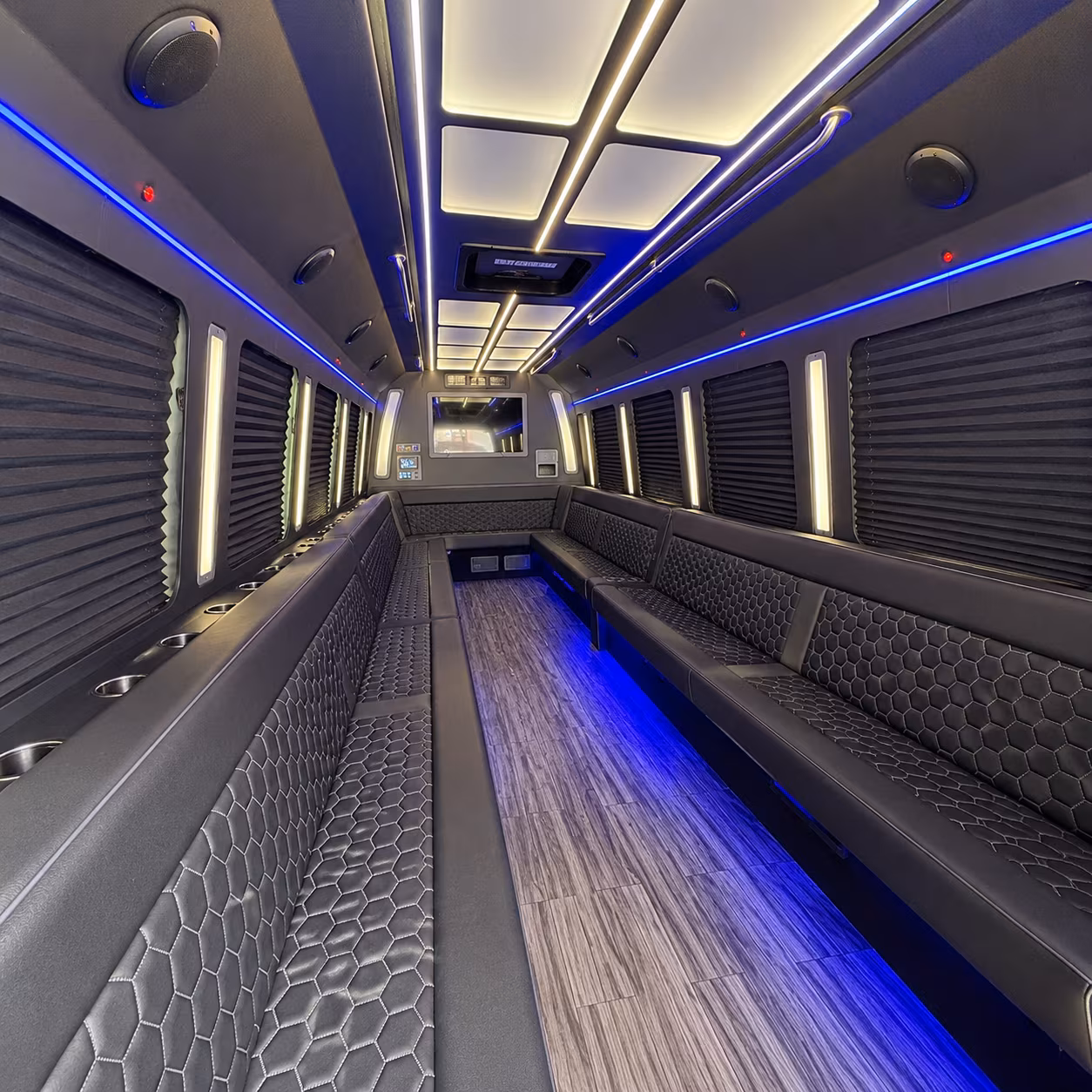 midwest city 30 passenger party bus interior