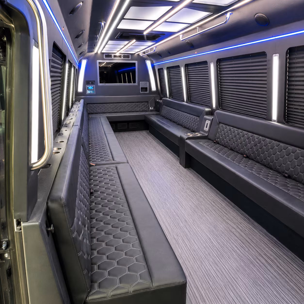 midwest city 40 passenger party bus interior