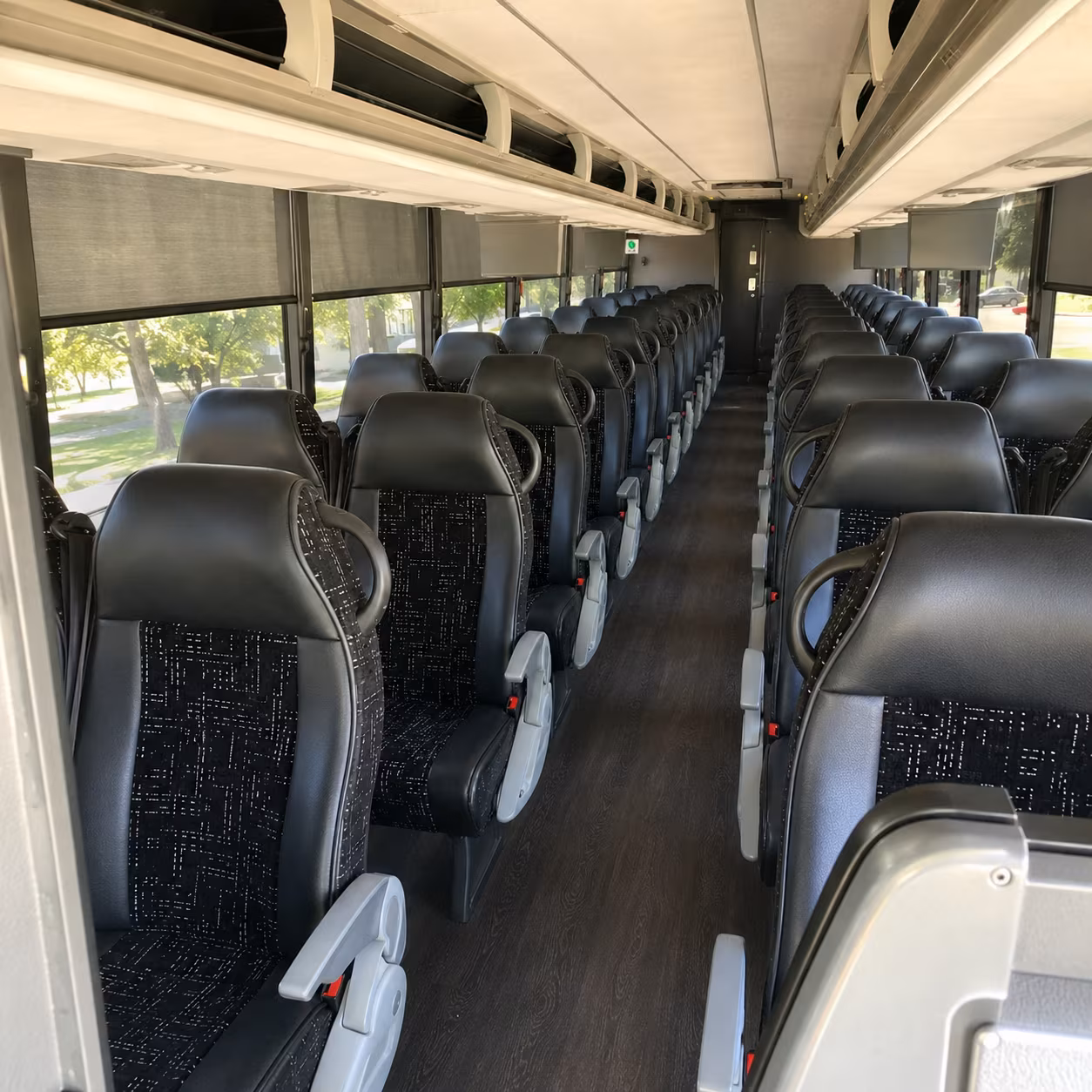 midwest city 56 passenger charter bus inside