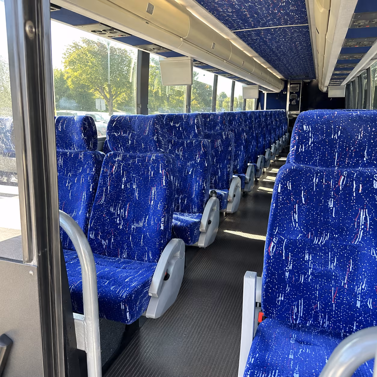 midwest city 56 passenger charter bus interior