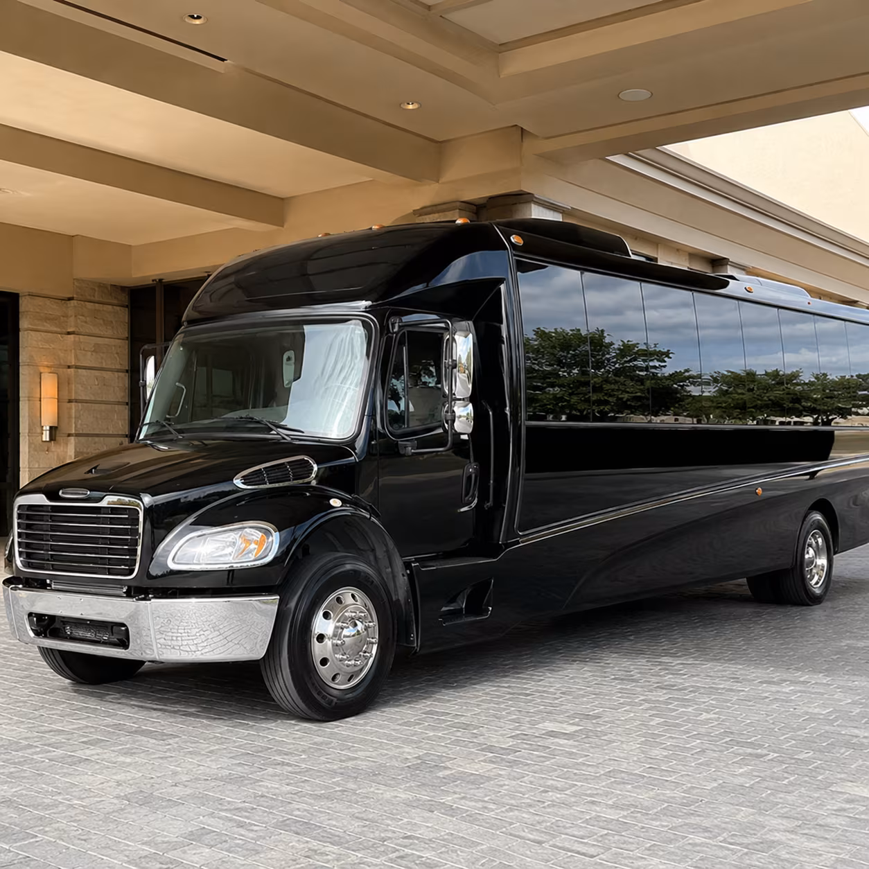 minibuses for smaller concert groups heading across the metro
